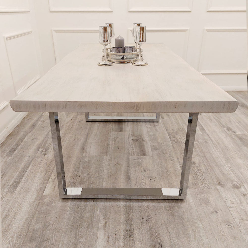 Freya 1.8m Dining Table Solid Light Pine wood with Metal Legs
