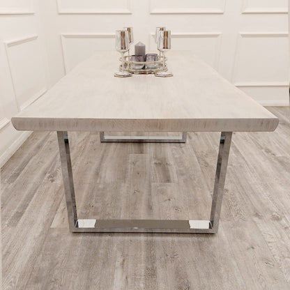 Freya 1.8m Dining Table Solid Light Pine wood with Metal Legs
