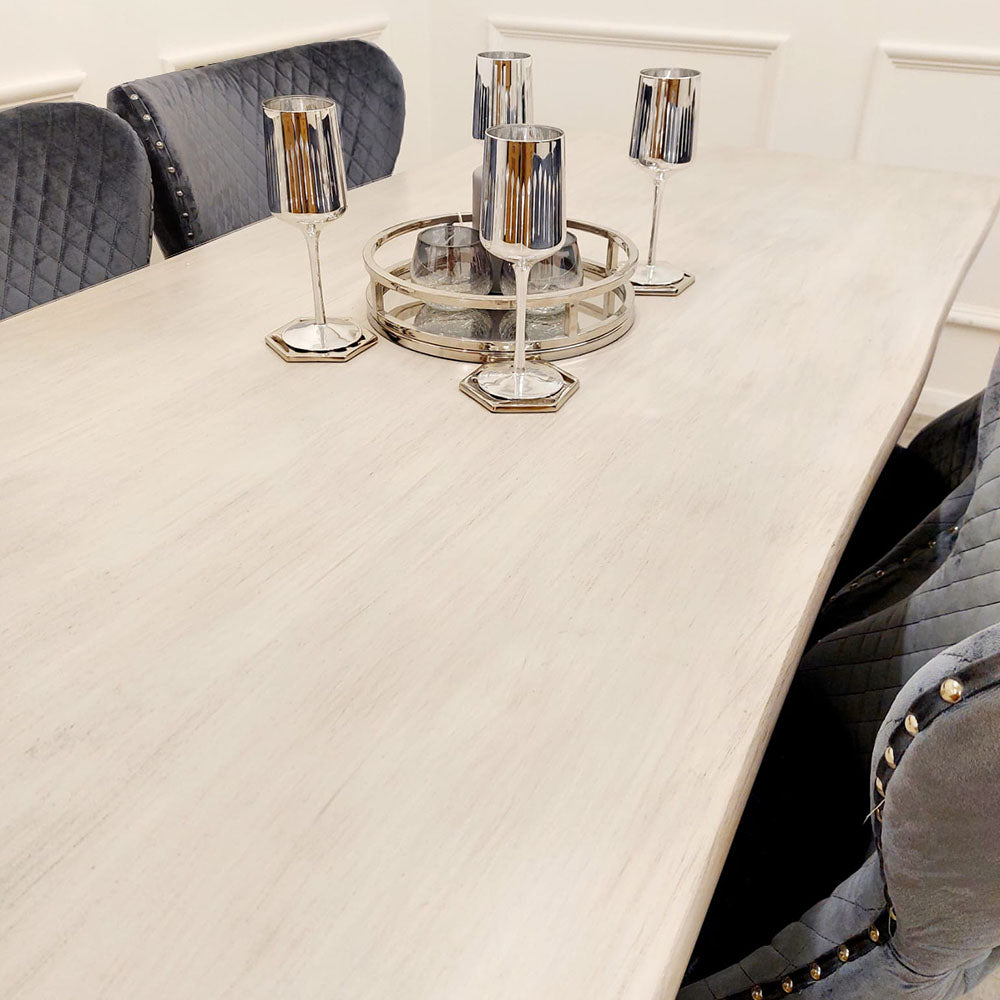 Freya 1.8m Dining Table Solid Light Pine wood with Metal Legs
