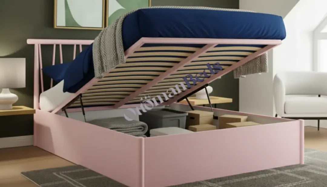 GFW Fusum Classic Luxury Pink Ottoman Storage Bed