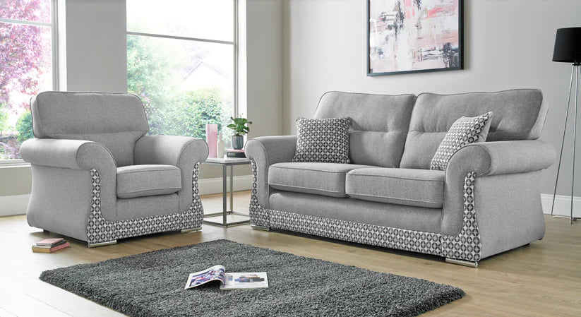 Galaxy Handmade Grey Fabric Sofas For Old People in Elegant Mosaic – view 2