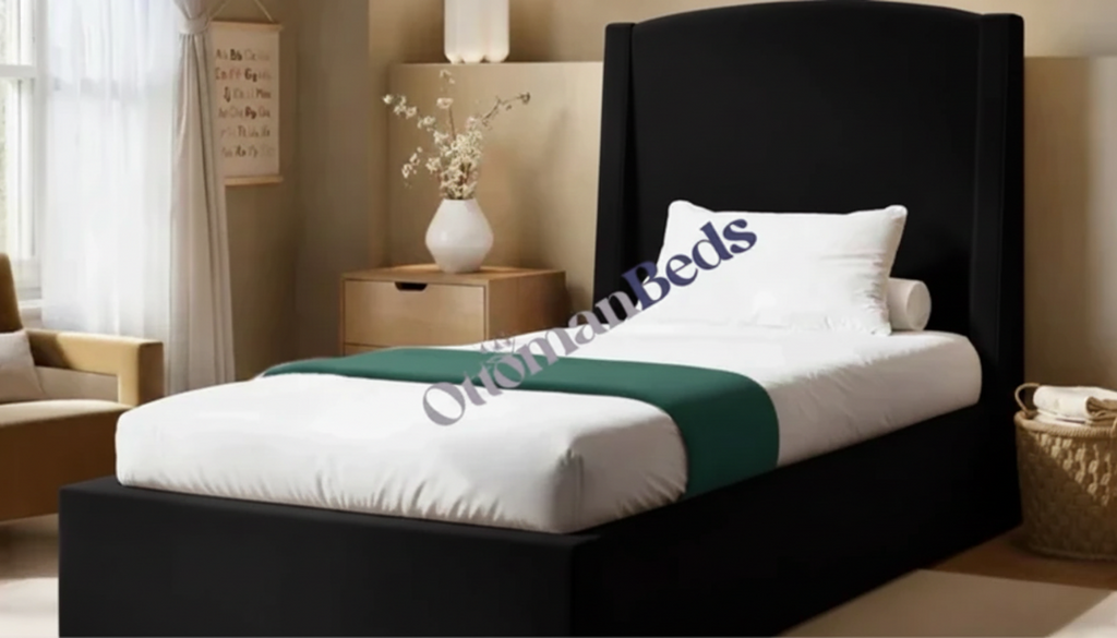 Blaine Luxe Winged Ottoman Bed