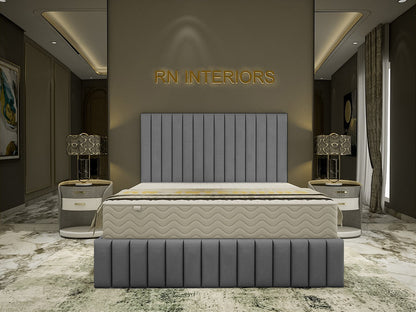 Small Double Bed Frame - Amelia Plush Velvet Bed Frame