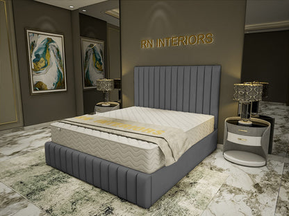 Small Double Bed Frame - Amelia Plush Velvet Bed Frame