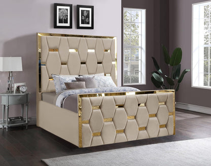 Golden stripes pyramid bed frame – view 6