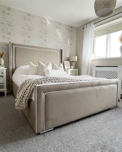 Lorenzo Plush Fabric Bed Frame