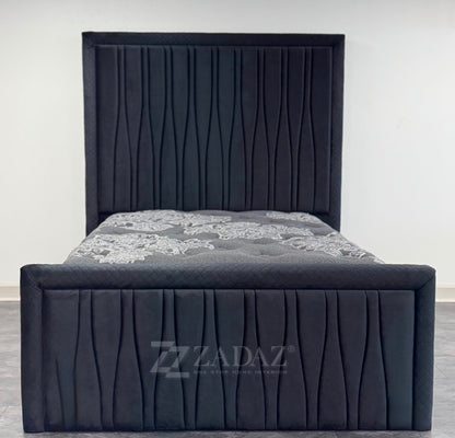 Midnight Wave Velvet Bed
