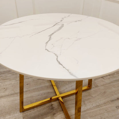 Lucien Gold 1.2m Round Dining Table