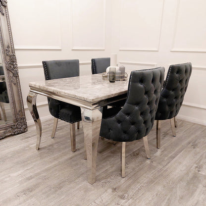Kensington dining chair with deep button back – view 5