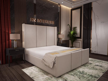 King Size Bed Frame - Liner Wingback Bed