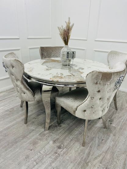 Louis Chrome Dining Table