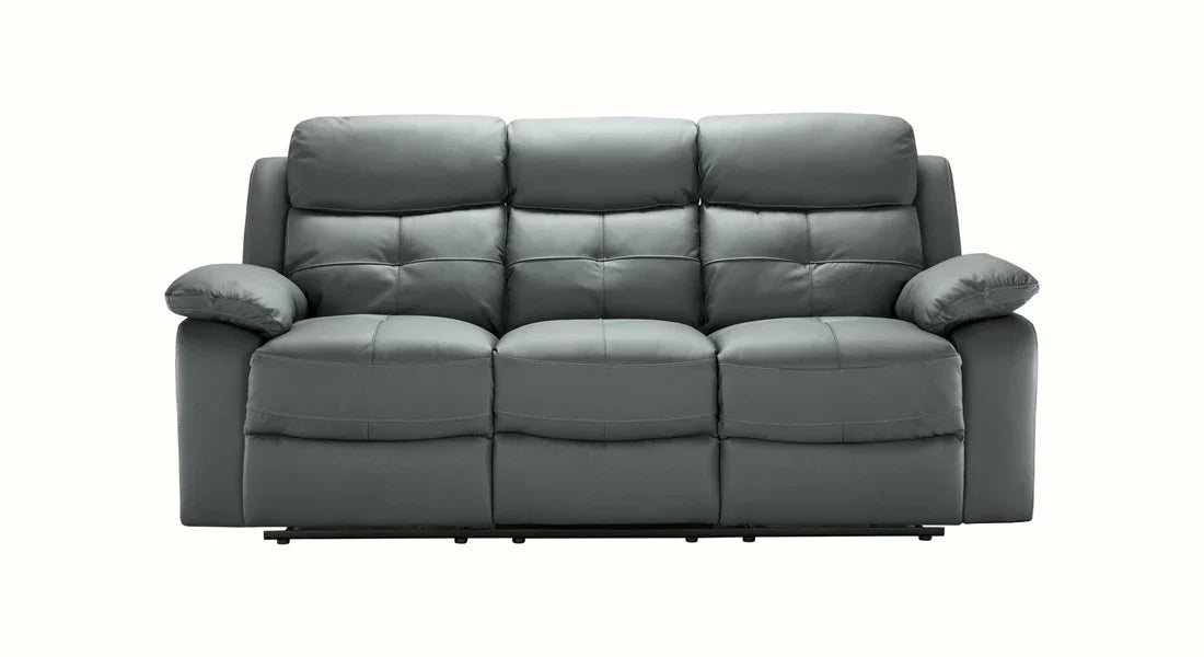 Lopez Recliner 3+2 Seater Genuine Grey Leather Sofa Set – view 3