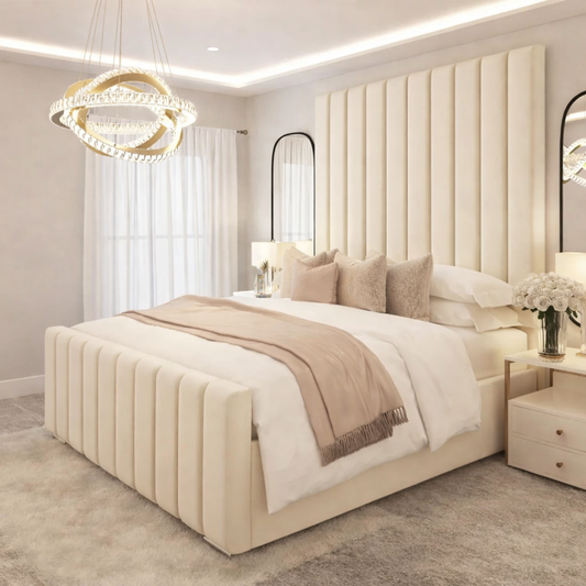 Luxe Line Upholstered Tall Headboard Bed