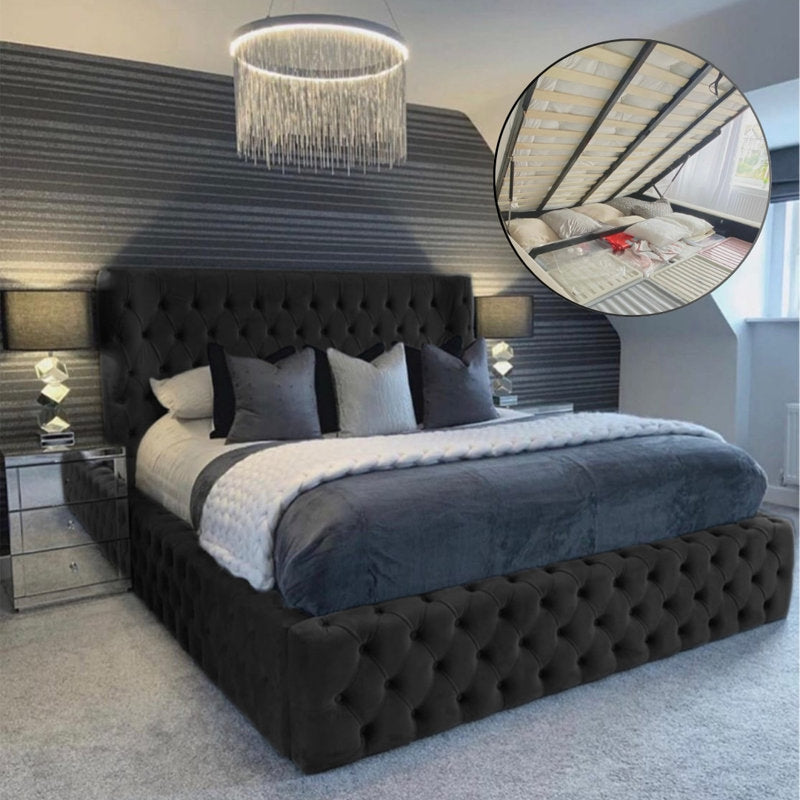 Majestic Nights Upholstered Ottman Storage Bed Frame – view 4