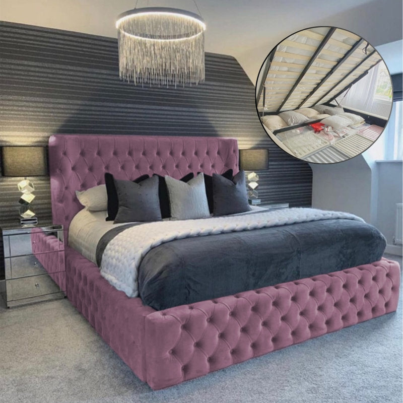 Majestic Nights Upholstered Ottman Storage Bed Frame – view 12