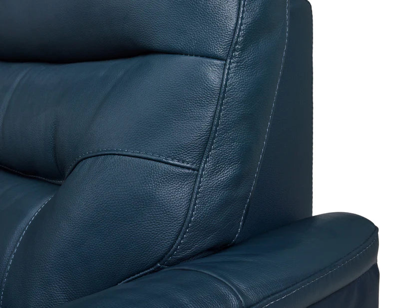 Megan Original Reclining Navy Blue Real Leather Sofas – view 10