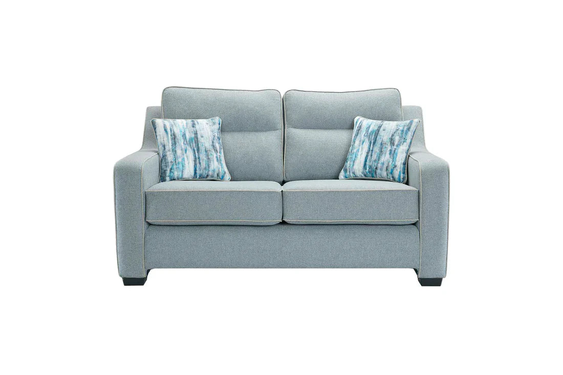 Milan Modern Elegance Sofas Garda Petrol Blue Fabric With Cushions