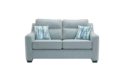 Milan Modern Elegance Sofas Garda Petrol Blue Fabric With Cushions
