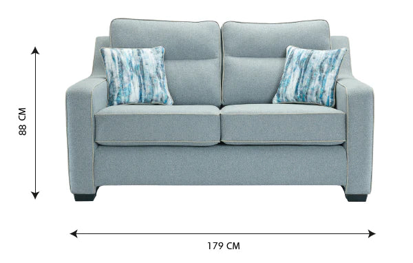 Milan Modern Elegance Sofas Garda Petrol Blue Fabric With Cushions – view 6