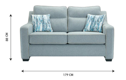 Milan Modern Elegance Sofas Garda Petrol Blue Fabric With Cushions – view 6
