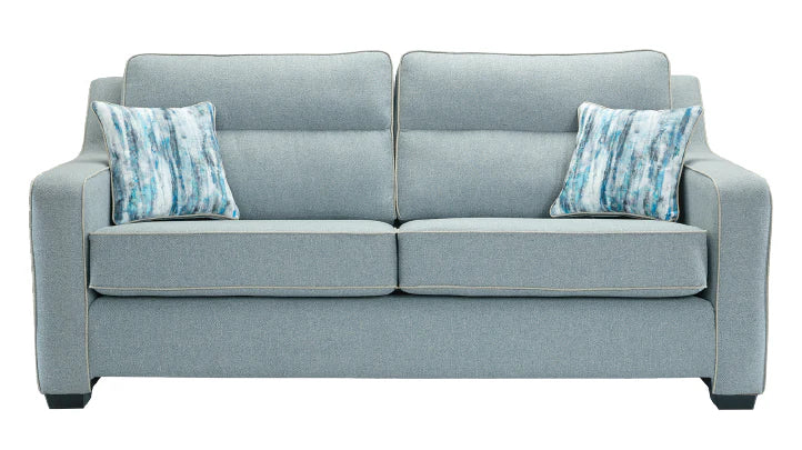 Milan Modern Elegance Sofas Garda Petrol Blue Fabric With Cushions – view 2