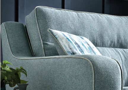 Milan Modern Elegance Sofas Garda Petrol Blue Fabric With Cushions – view 7