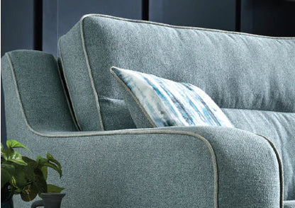 Milan Modern Elegance Sofas Garda Petrol Blue Fabric With Cushions – view 7