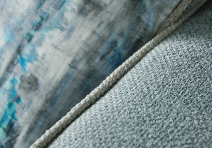 Milan Modern Elegance Sofas Garda Petrol Blue Fabric With Cushions – view 3