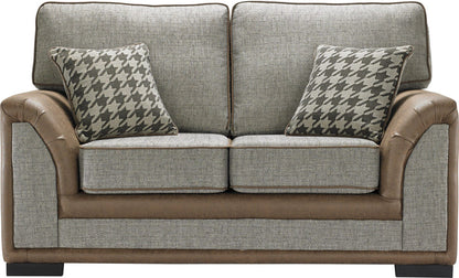 Camden Bespoke Grey Fabric & Leather Piping Modern Design Sofa Suitable For Old People