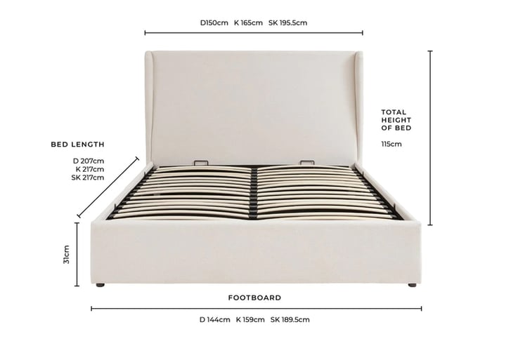 Crown Jewel Wingback Bed Frame
