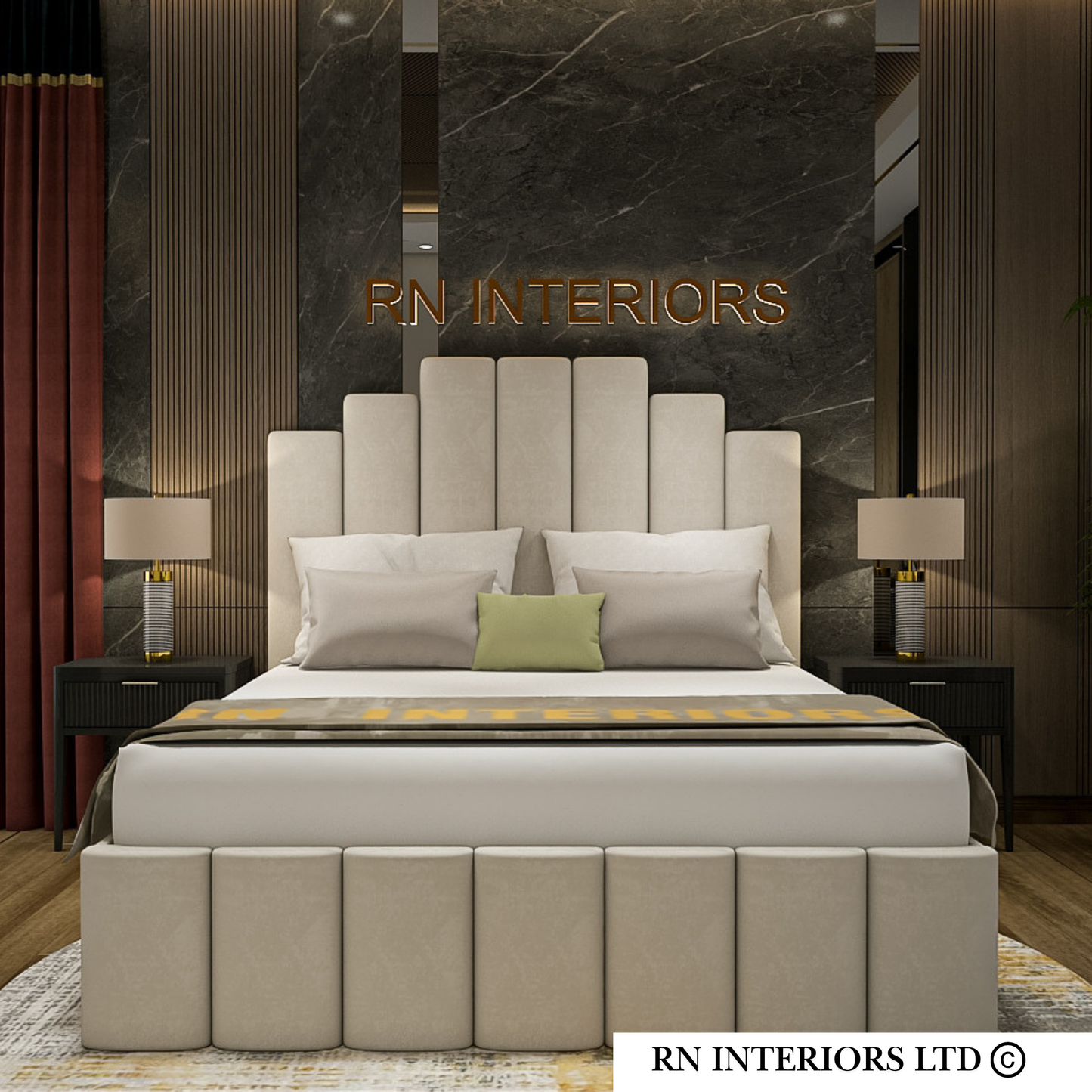 Isabella Plush Fabric Bed Frame