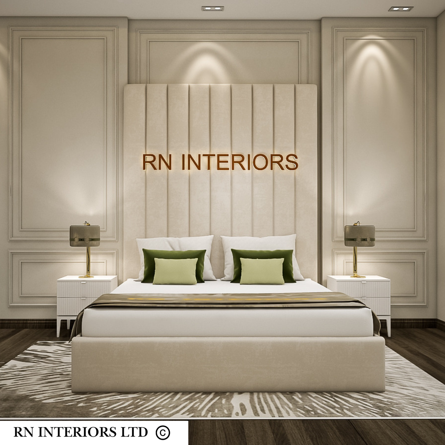 Linear Panel Bed Frame - Tall Headboard