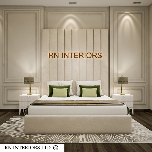Linear Panel Bed Frame - Tall Headboard