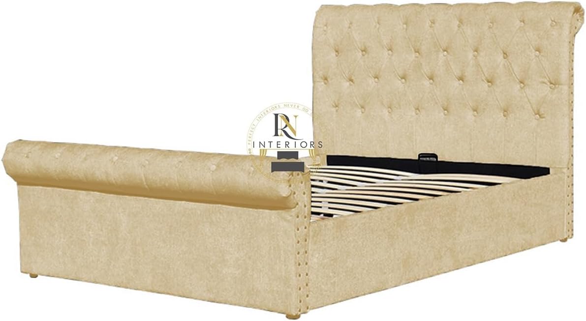 Scroll Upholstered Bed Frame
