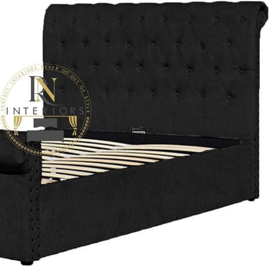 Scroll Upholstered Bed Frame