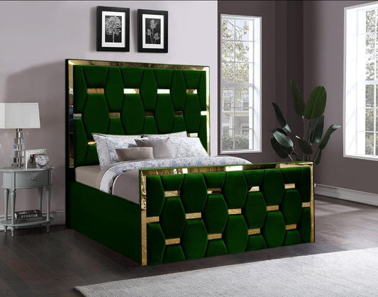 Golden stripes pyramid bed frame – view 2