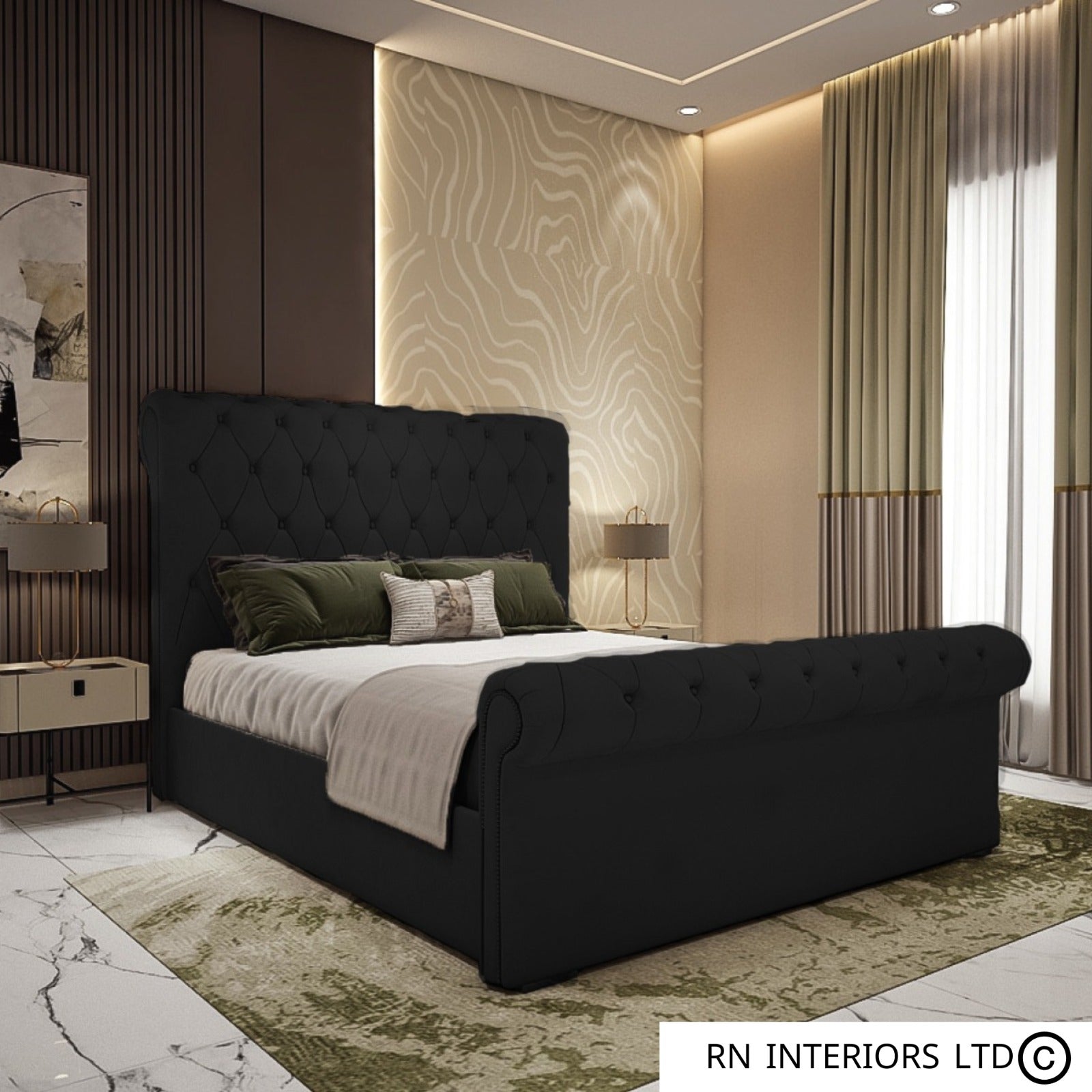 Super King Size Bed - Scroll Bed Frame