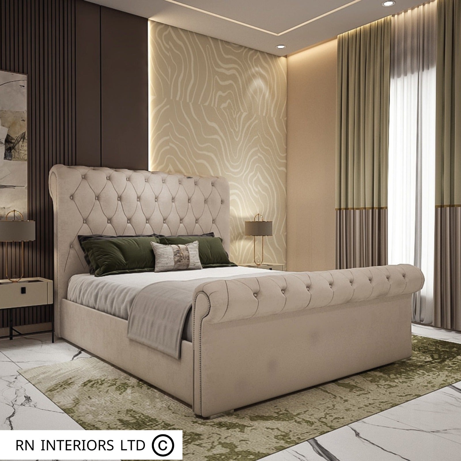 Super King Size Bed - Scroll Bed Frame