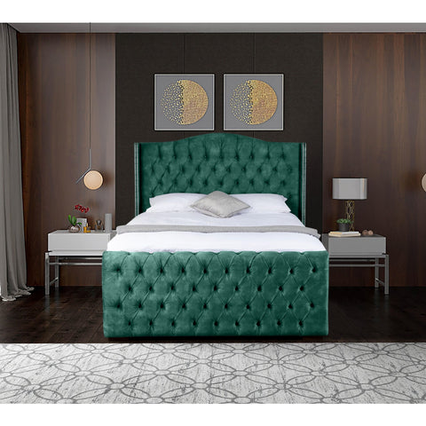 Selini Plush Velvet Upholstered Platform Bed Frame