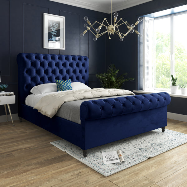 Sparkling Scroll Grey Double Bed Frame