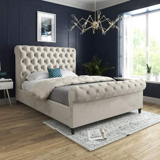 Sparkling Scroll Grey Double Bed Frame