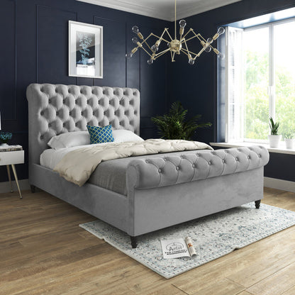 Sparkling Scroll Grey Double Bed Frame