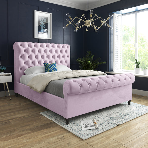 Sparkling Scroll Grey Double Bed Frame