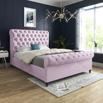 Sparkling Scroll Grey Double Bed Frame