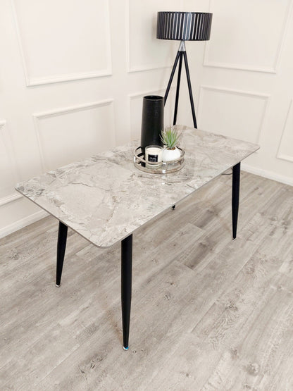 Titus 1.4m Black Dining Table