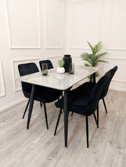 Titus 1.4m Black Dining Table