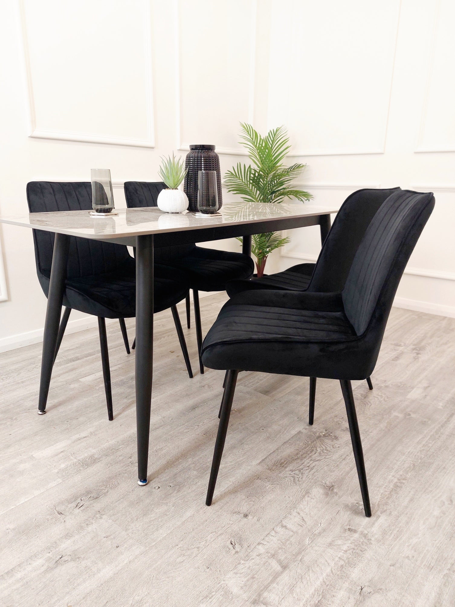 Titus 1.4m Black Dining Table
