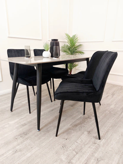 Titus 1.4m Black Dining Table