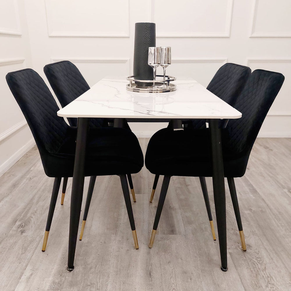 Titus 1.4m Black Dining Table