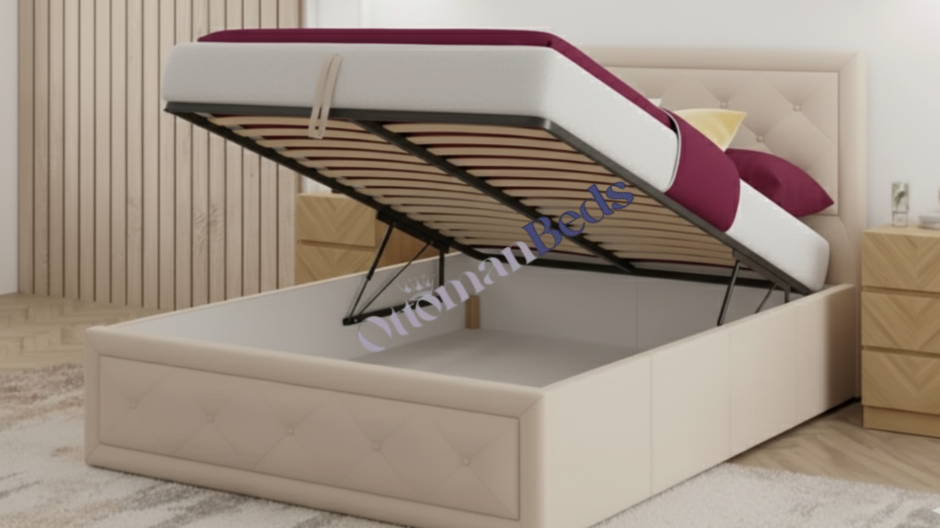GFW Hollywood Double Ottoman Storage Bed